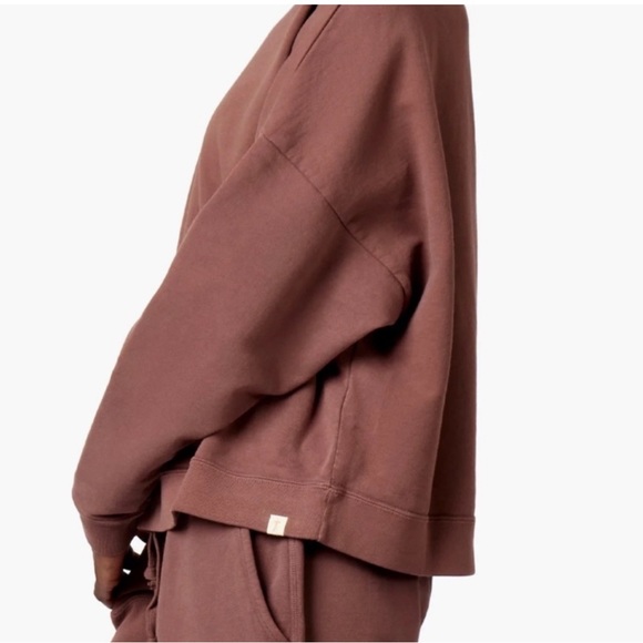 TKEES Core Boxy Crewneck in Cafe - Picture 2 of 5